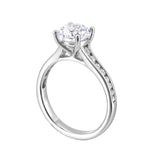 14 Karat White Gold Round Diamond Engagement Rings