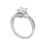 14 Karat White Gold Marquise & Round Diamond Engagement Rings