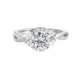 14 Karat White Gold Marquise & Round Diamond Engagement Rings