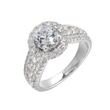 14 Karat White Gold Round Diamond Engagement Rings