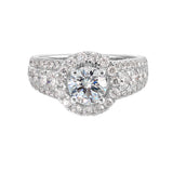 14 Karat White Gold Round Diamond Engagement Rings