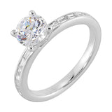 14 Karat White Gold Baguette Diamond Engagement Rings
