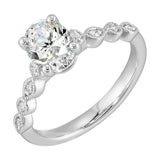 14 Karat White Gold Round Diamond Engagement Rings