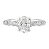 14 Karat White Gold Round Diamond Engagement Rings