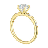 14 Karat Yellow Gold Baguette Diamond Engagement Rings