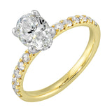 14 Karat White & Yellow Gold Round Diamond Engagement Rings