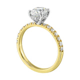 14 Karat White & Yellow Gold Round Diamond Engagement Rings
