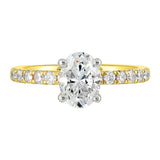 14 Karat White & Yellow Gold Round Diamond Engagement Rings