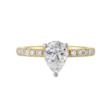 14 Karat Yellow Gold Round Diamond Engagement Rings