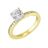 14 Karat White & Yellow Gold Round Diamond Engagement Rings