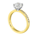 14 Karat White & Yellow Gold Round Diamond Engagement Rings
