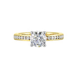 14 Karat White & Yellow Gold Round Diamond Engagement Rings