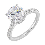14 Karat White Gold Round Diamond Engagement Rings