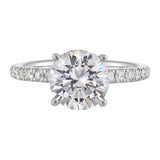 14 Karat White Gold Round Diamond Engagement Rings