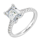 14 Karat White Gold Marquise & Round Diamond Engagement Rings