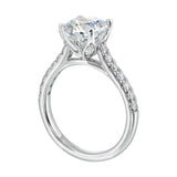 14 Karat White Gold Marquise & Round Diamond Engagement Rings