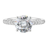 14 Karat White Gold Marquise & Round Diamond Engagement Rings