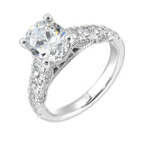 14 Karat White Gold Round Diamond Engagement Rings