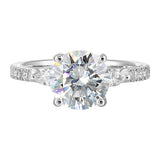 14 Karat White Gold Pear & Round Diamond Engagement Rings