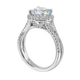 14 Karat White Gold Round & Baguette Diamond Engagement Rings