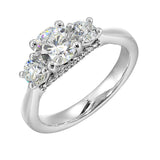 14 Karat White Gold Round Diamond Engagement Rings