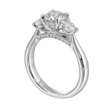 14 Karat White Gold Round Diamond Engagement Rings