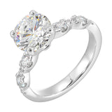 14 Karat White Gold Round Diamond Engagement Rings