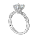 14 Karat White Gold Round Diamond Engagement Rings