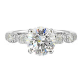 14 Karat White Gold Round Diamond Engagement Rings
