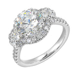 14 Karat White Gold Round Diamond Engagement Rings