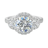 14 Karat White Gold Round Diamond Engagement Rings