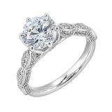 14 Karat White Gold Round Diamond Engagement Rings