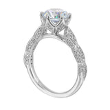 14 Karat White Gold Round Diamond Engagement Rings