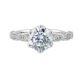 14 Karat White Gold Round Diamond Engagement Rings