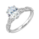 14 Karat White Gold Round Diamond Engagement Rings