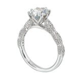 14 Karat White Gold Round Diamond Engagement Rings