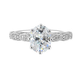 14 Karat White Gold Round Diamond Engagement Rings