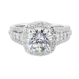 14 Karat White Gold Round Diamond Engagement Rings