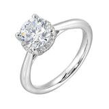 14 Karat White Gold Round Diamond Engagement Rings