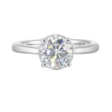 14 Karat White Gold Round Diamond Engagement Rings