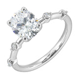 14 Karat White Gold Round Diamond Engagement Rings