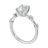14 Karat White Gold Round Diamond Engagement Rings