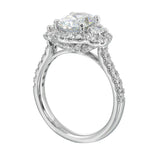 14 Karat White Gold Oval & Round Diamond Engagement Rings