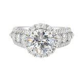 14 Karat White Gold Round Diamond Engagement Rings