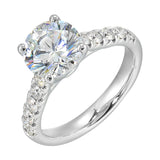 14 Karat White Gold Round Diamond Engagement Rings