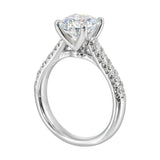 14 Karat White Gold Round Diamond Engagement Rings