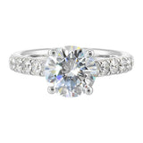 14 Karat White Gold Round Diamond Engagement Rings