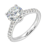 14 Karat White Gold Round Diamond Engagement Rings