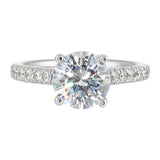 14 Karat White Gold Round Diamond Engagement Rings