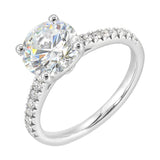 14 Karat White Gold Round Diamond Engagement Rings
